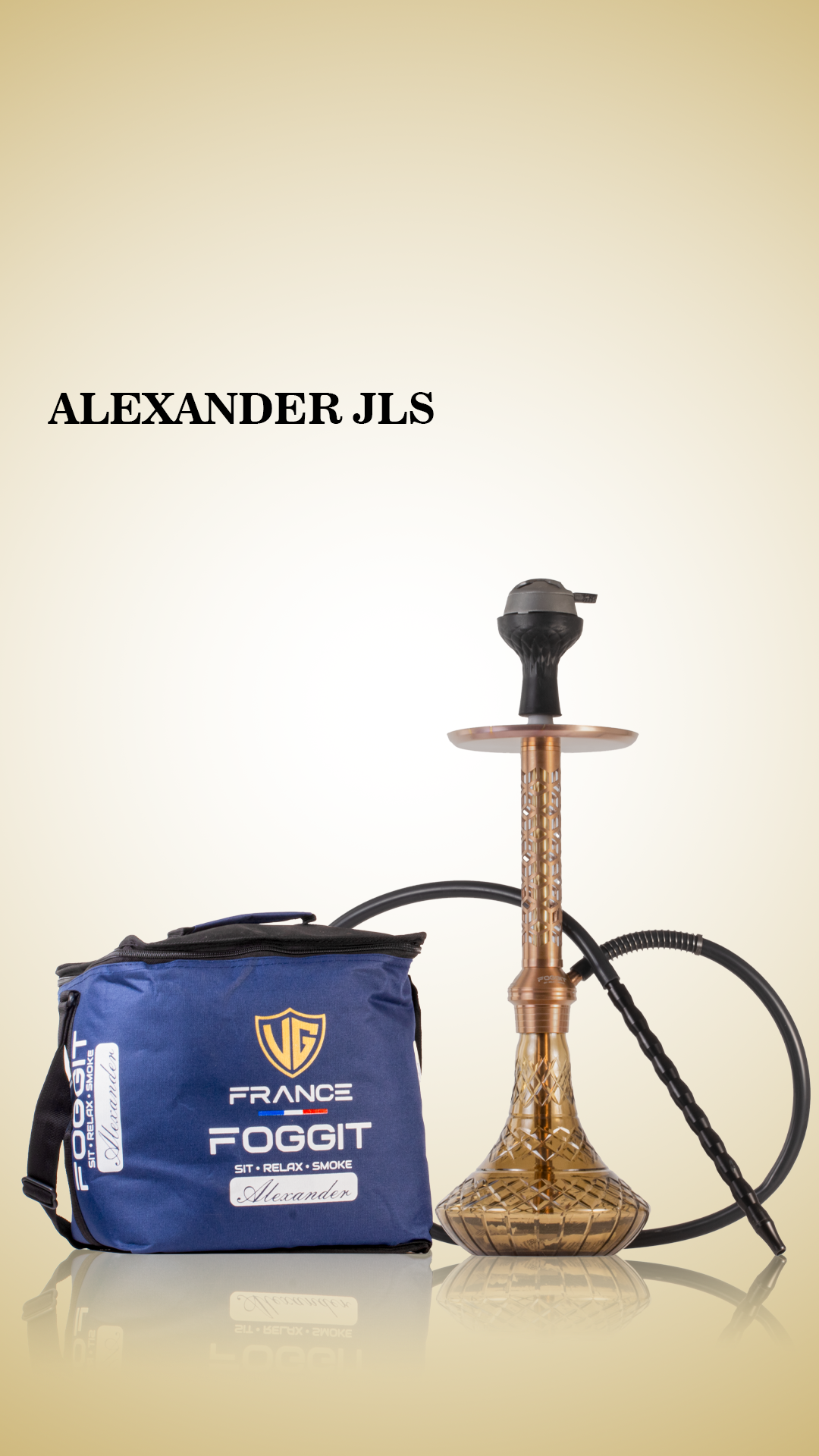 Alexander JLS Hookah with Bag - Grey Base / Copper Stem