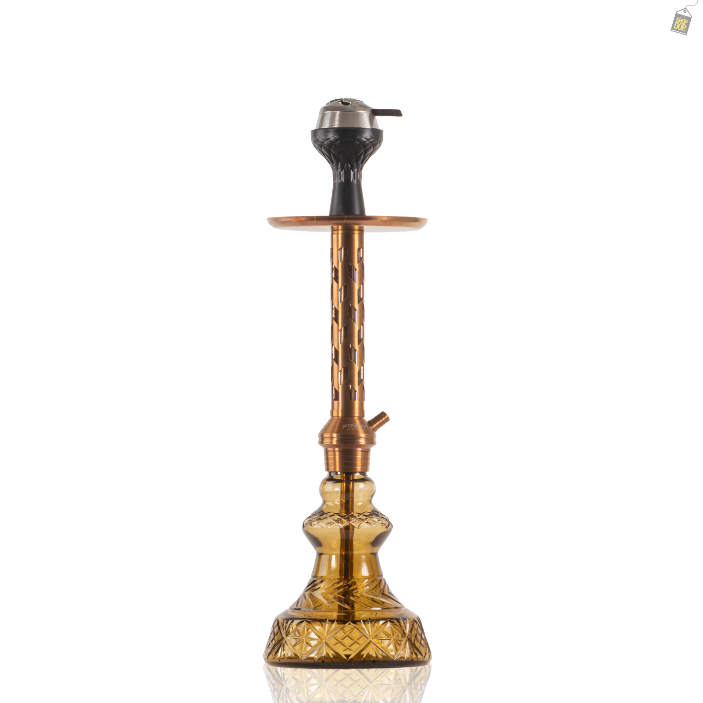 Alexander Gem Hookah with Bag - Bronze Stem / Grey Carafe Base