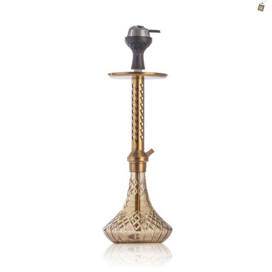Alexander HRT Hookah with Bag - Grey Base / Gold Stem
