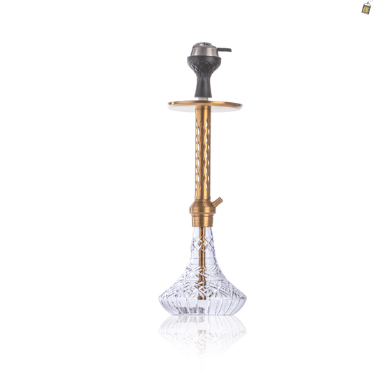 Alexander DIMD Hookah with Bag - Gold Stem / Transparent Base