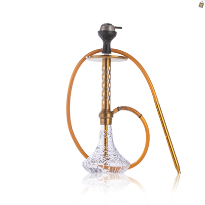 Alexander DIMD Hookah with Bag - Gold Stem / Transparent Base