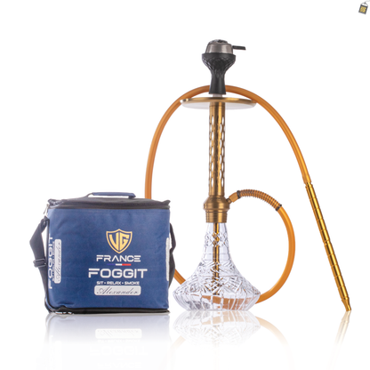 Alexander DIMD Hookah with Bag - Gold Stem / Transparent Base