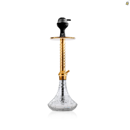 Alexander HRT Hookah with Bag - Transparent Base / Gold Stem