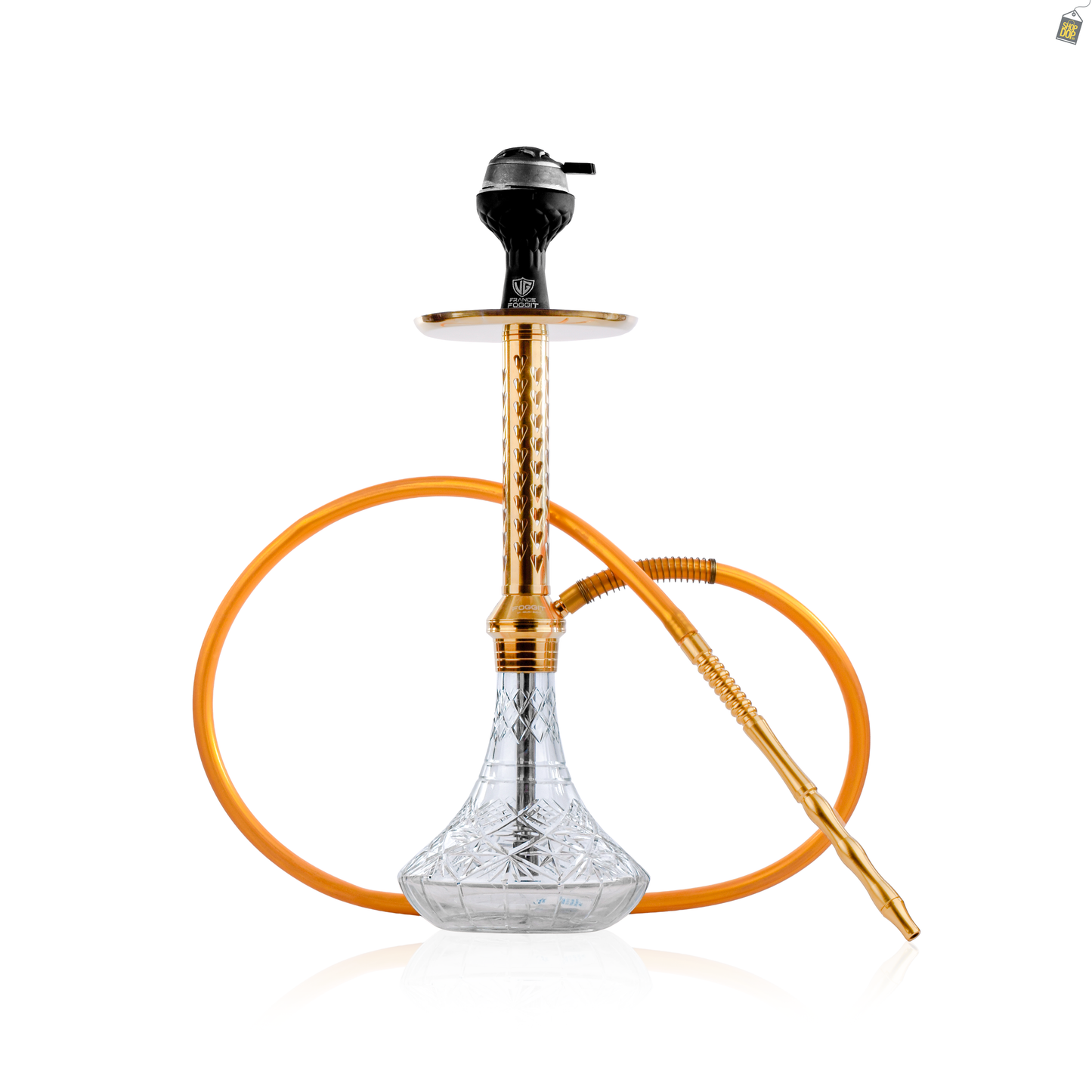 Alexander HRT Hookah with Bag - Transparent Base / Gold Stem
