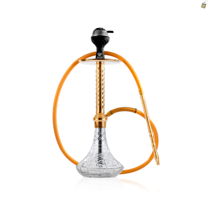 Alexander HRT Hookah with Bag - Transparent Base / Gold Stem