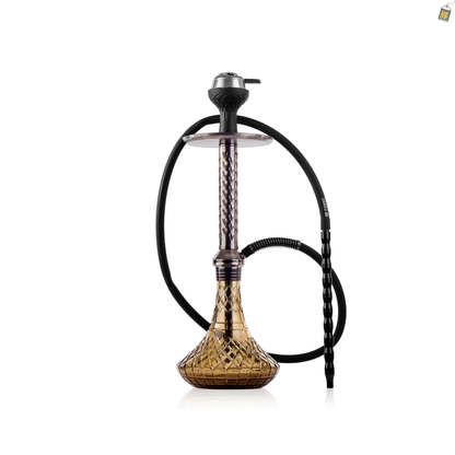 Alexander HRT Hookah with Bag - Gun Metal Stem / Grey Base