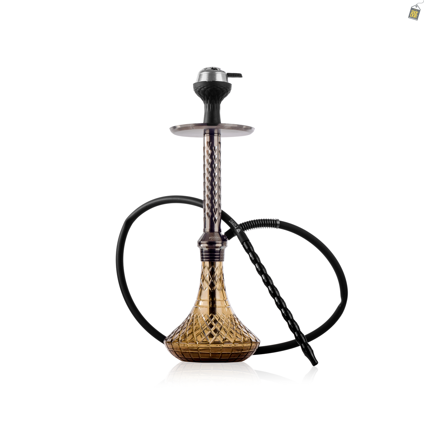 Alexander HRT Hookah with Bag - Gun Metal Stem / Grey Base