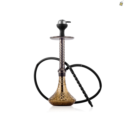 Alexander HRT Hookah with Bag - Gun Metal Stem / Grey Base