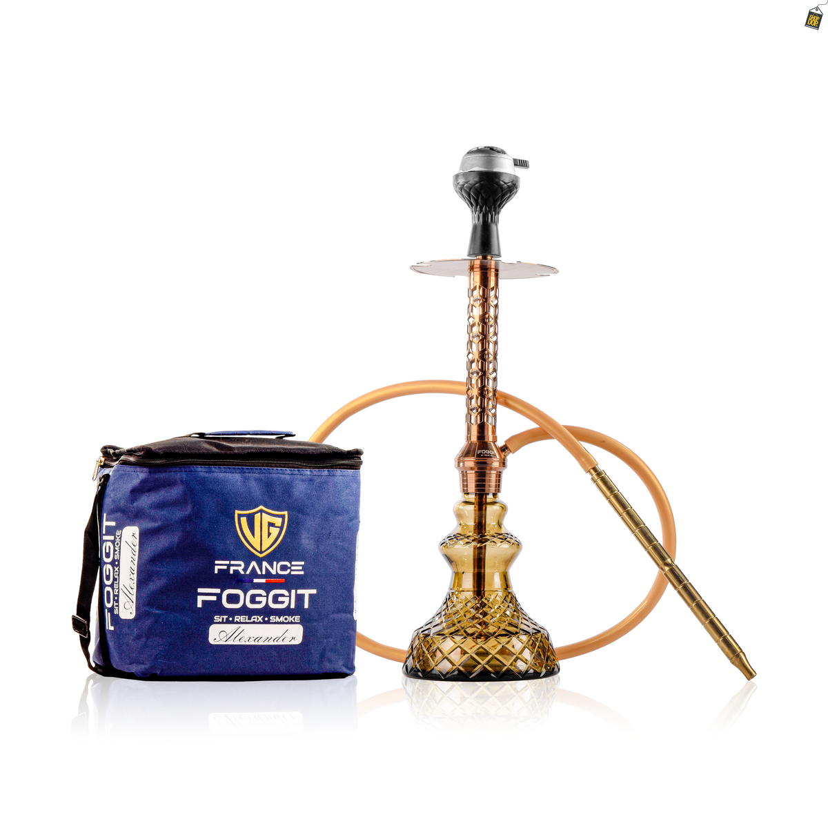 Alexander JLS Hookah with Bag - Bronze Stem / Grey Carafe Base