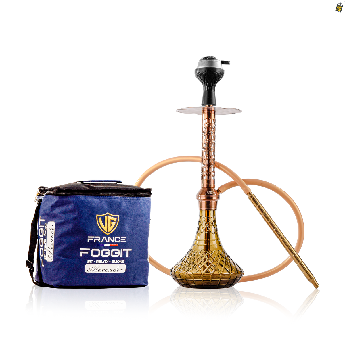 Alexander JLS Hookah with Bag - Grey Base / Bronze Stem