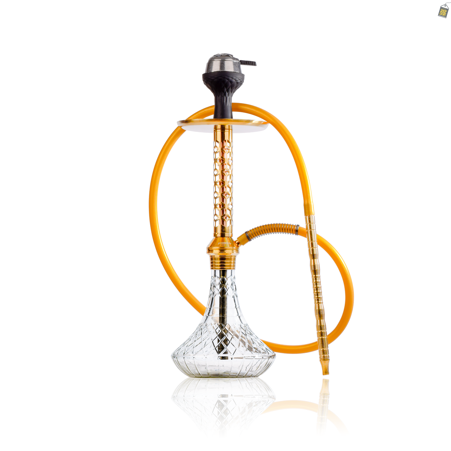 Alexander JLS Hookah with Bag - Gold Stem / Transparent Base