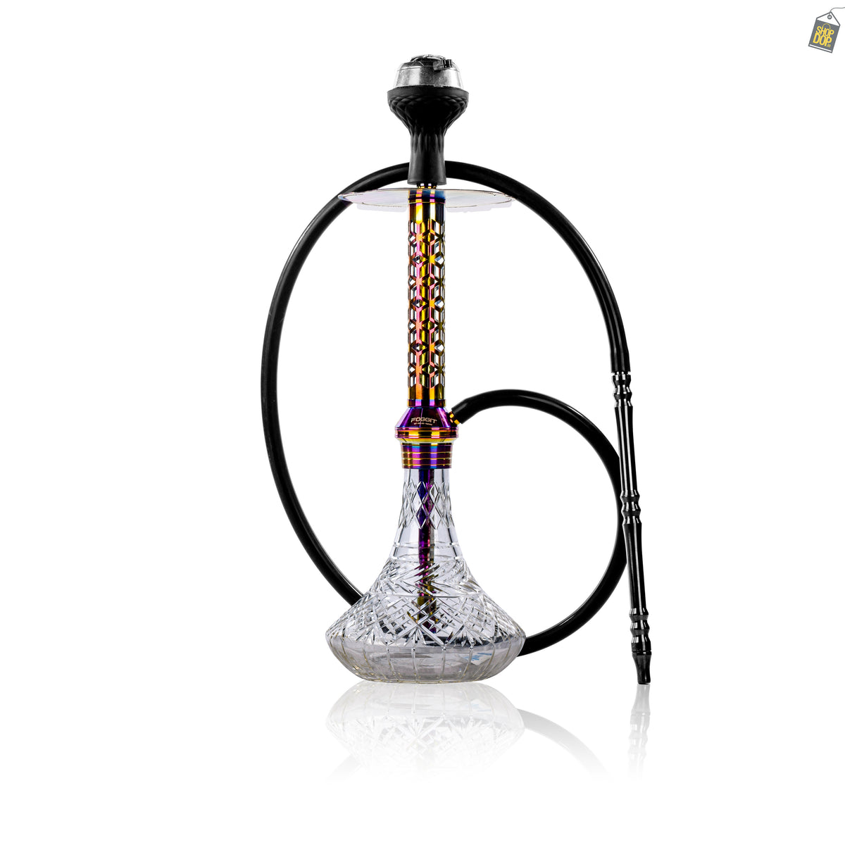 Alexander JLS Hookah with Bag - Rainbow Stem / Transparent Base