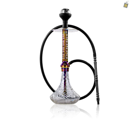 Alexander JLS Hookah with Bag - Rainbow Stem / Transparent Base