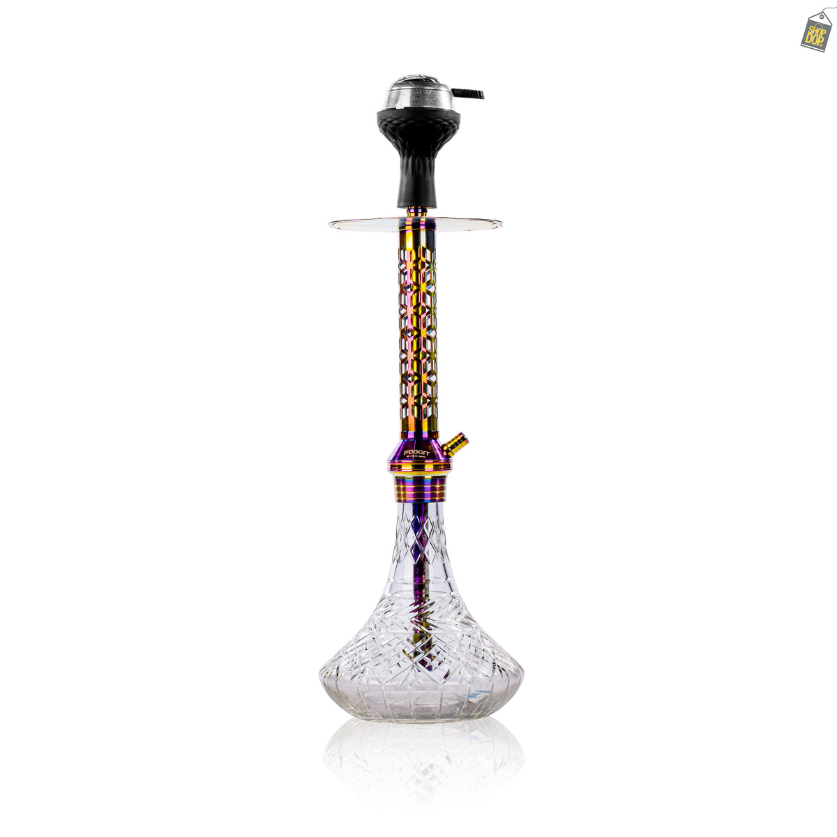 Alexander JLS Hookah with Bag - Rainbow Stem / Transparent Base
