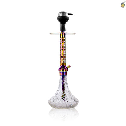Alexander JLS Hookah with Bag - Rainbow Stem / Transparent Base