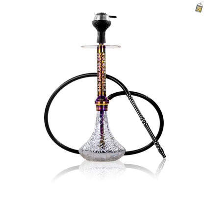 Alexander JLS Hookah with Bag - Rainbow Stem / Transparent Base
