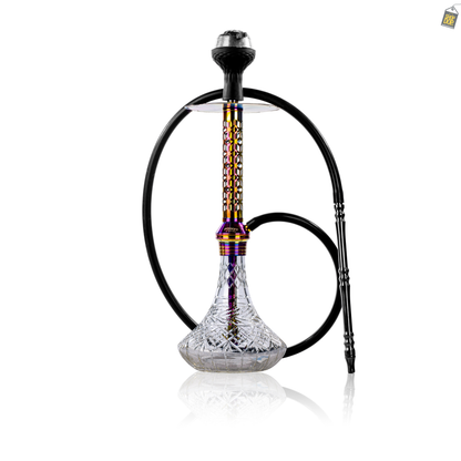 Alexander JLS Hookah with Bag - Rainbow Stem / Transparent Base