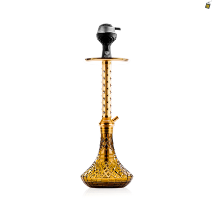 Alexander Star Hookah with Bag - Gold Stem / Bronze Base