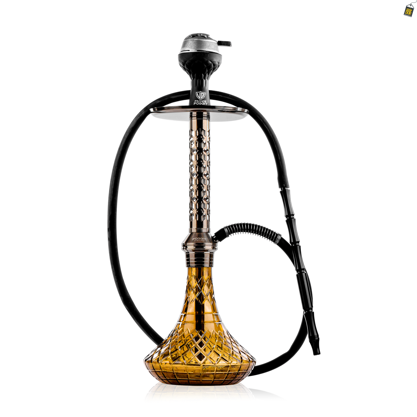 Alexander JLS Hookah with Bag - Gun Metal / Bronze Base
