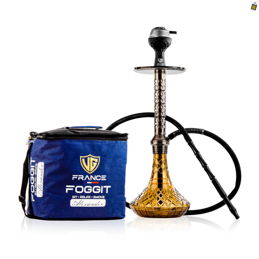 Alexander JLS Hookah with Bag - Gun Metal / Bronze Base
