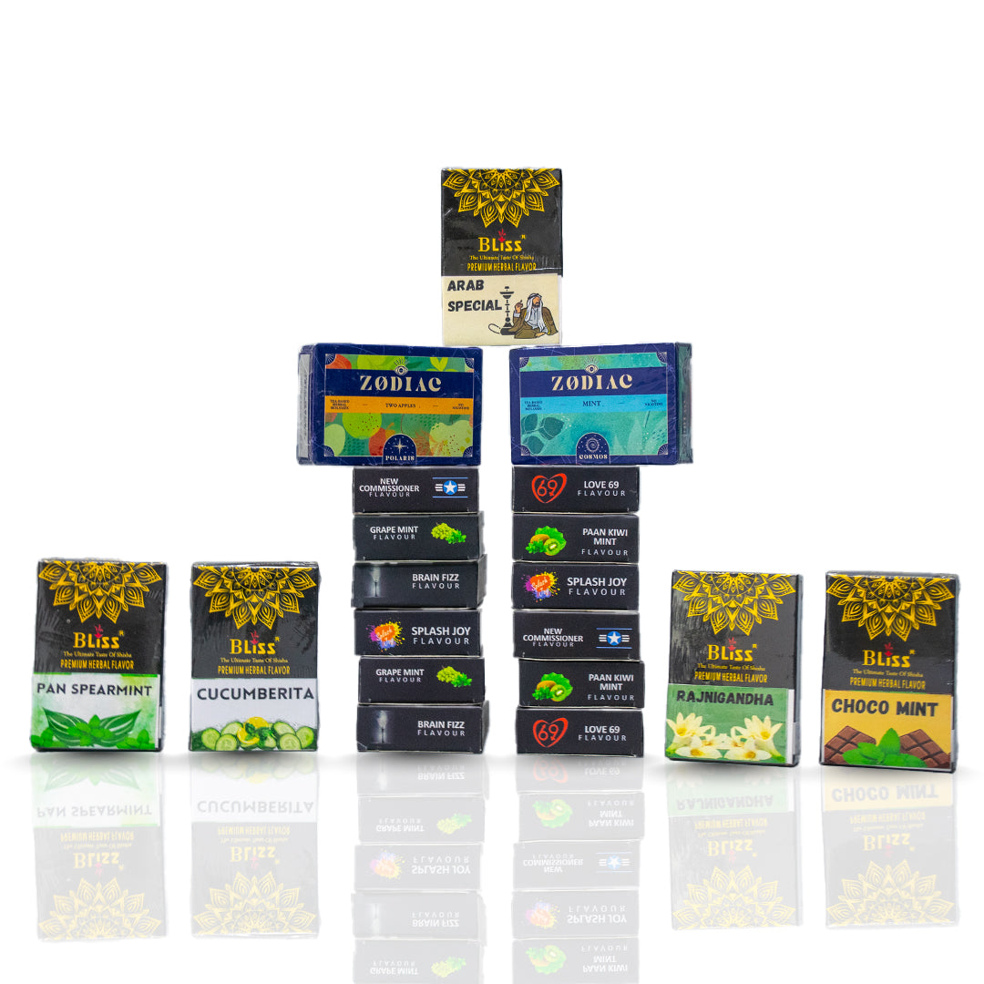 Combo - 12 Black Mamba + 5 Bliss + 2 Zodiac Herbal Flavors (50g Each)