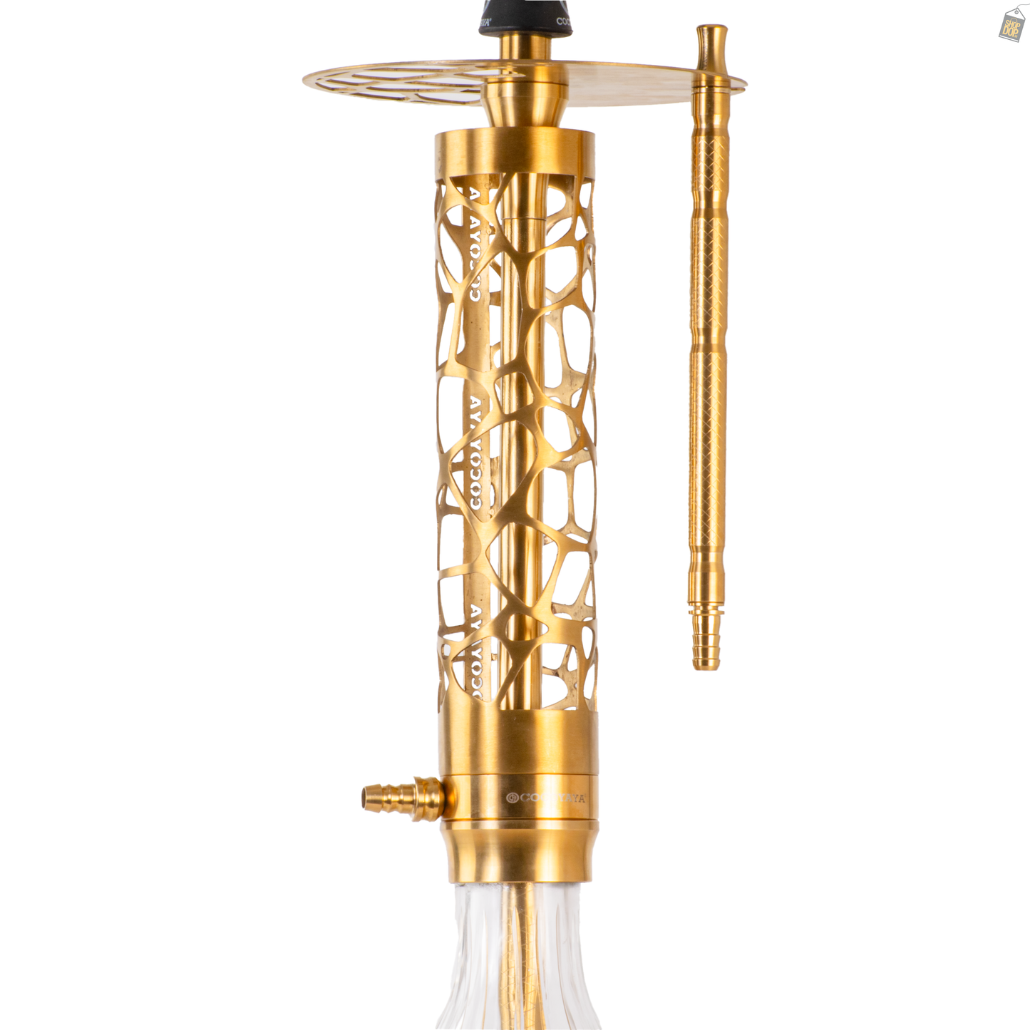 COCOYAYA Almavi Hookah (Ferro Series) - Gold Stem / Transparent Base