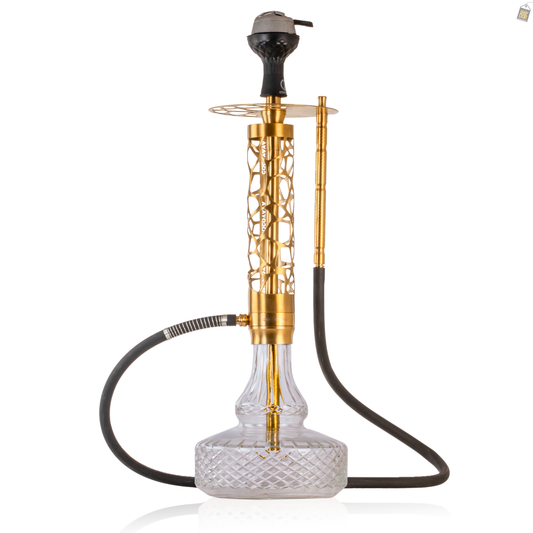 COCOYAYA Almavi Hookah (Ferro Series) - Gold Stem / Transparent Base