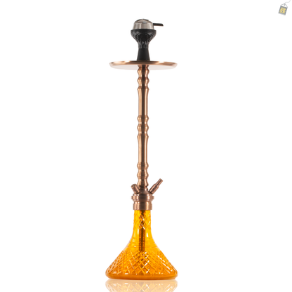Sultan Arthur Hookah with 2 Bags - Bronze Stem / Amber Base