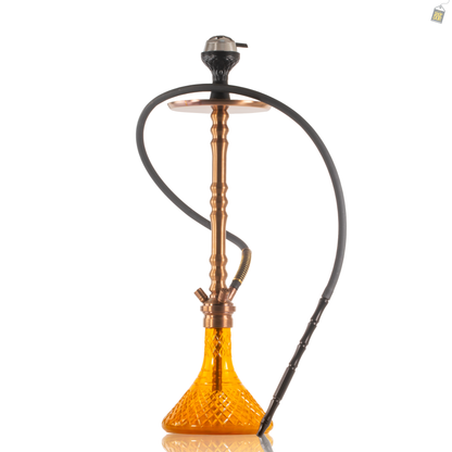 Sultan Arthur Hookah with 2 Bags - Bronze Stem / Amber Base