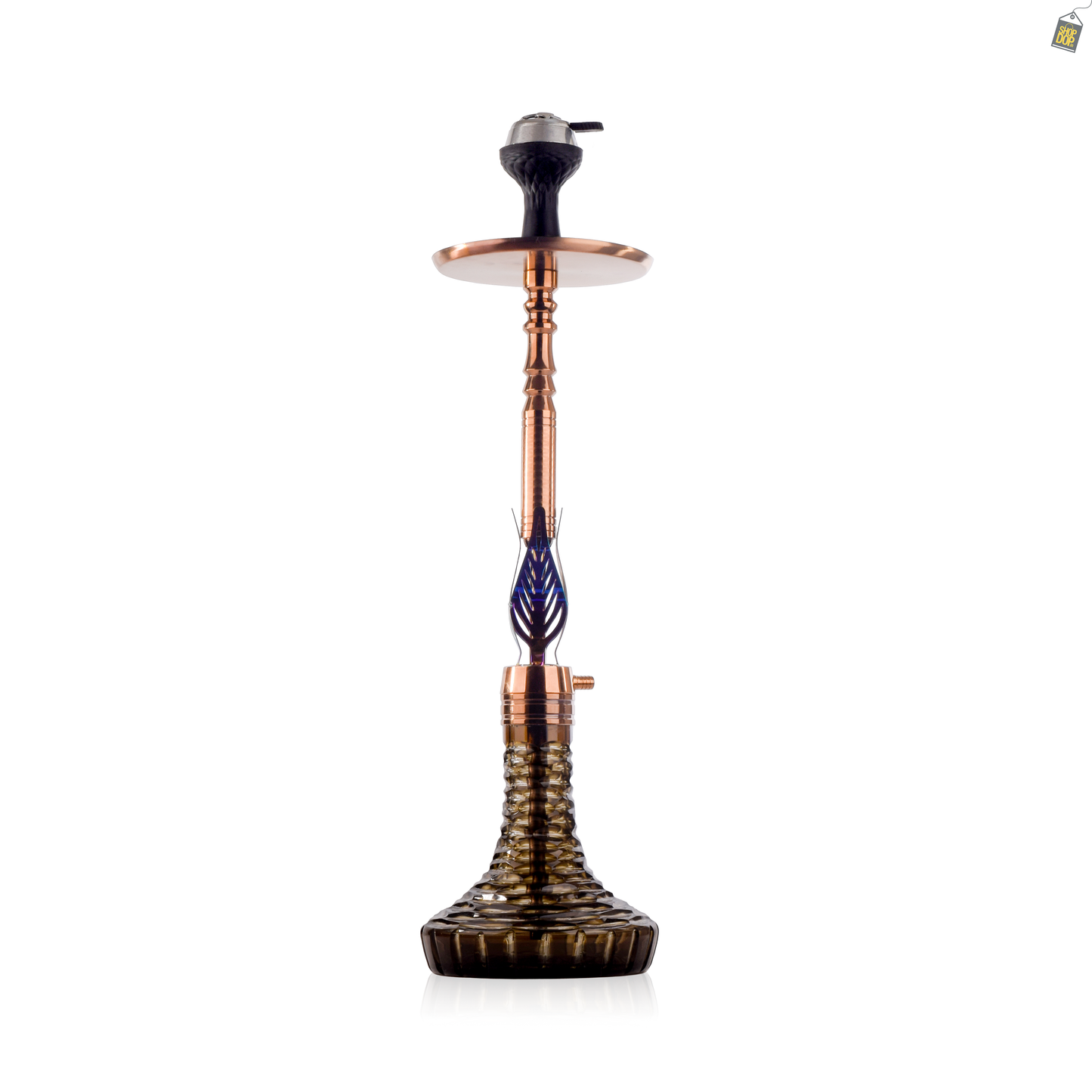 Animal Hookah with 2 Bags - Bronze Stem / Emerald Green Base