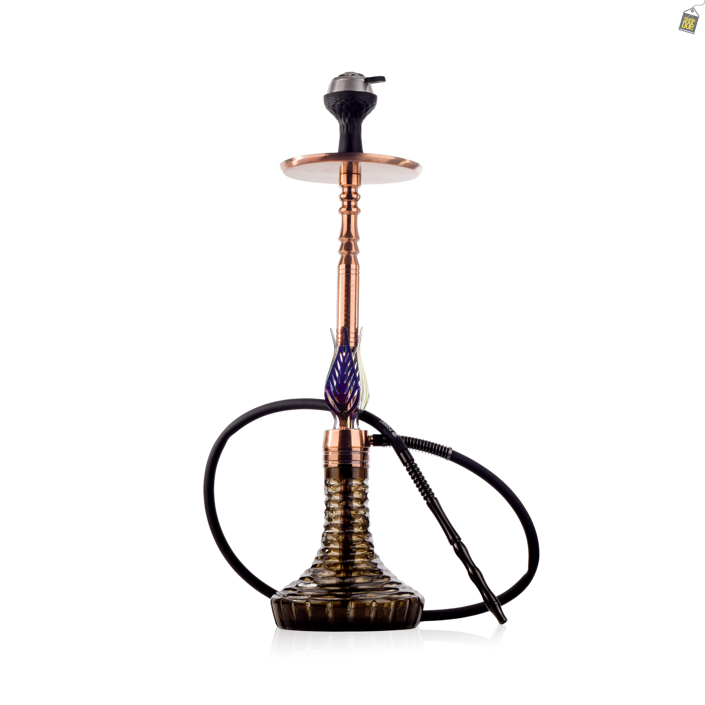 Animal Hookah with 2 Bags - Bronze Stem / Emerald Green Base