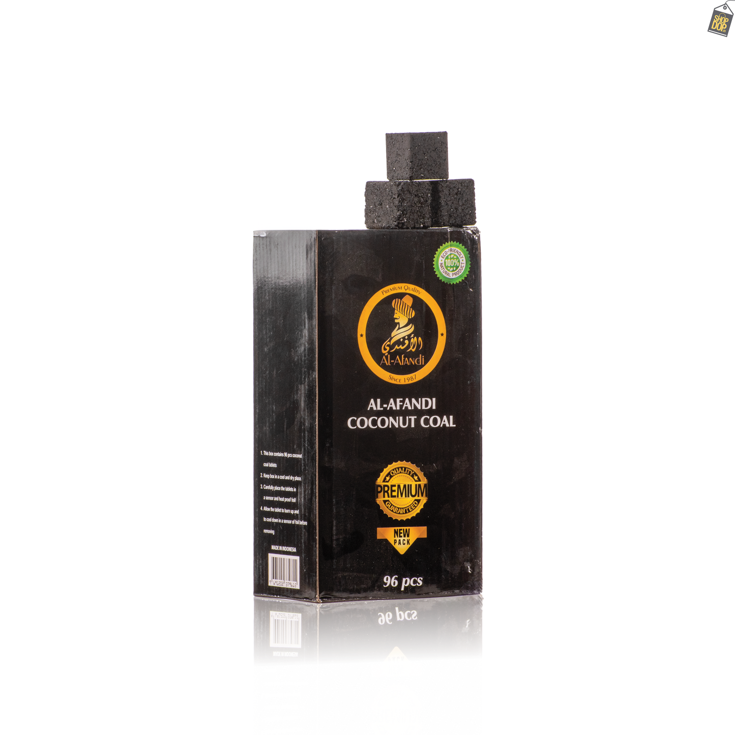 Al Afandi Hookah Coconut Coal 1kg - 96pcs