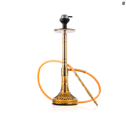 Attack Hookah with Bag - Gold Stem / Grey Base