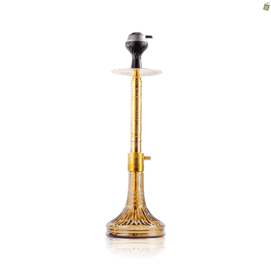 Attack Hookah with Bag - Gold Stem / Grey Base