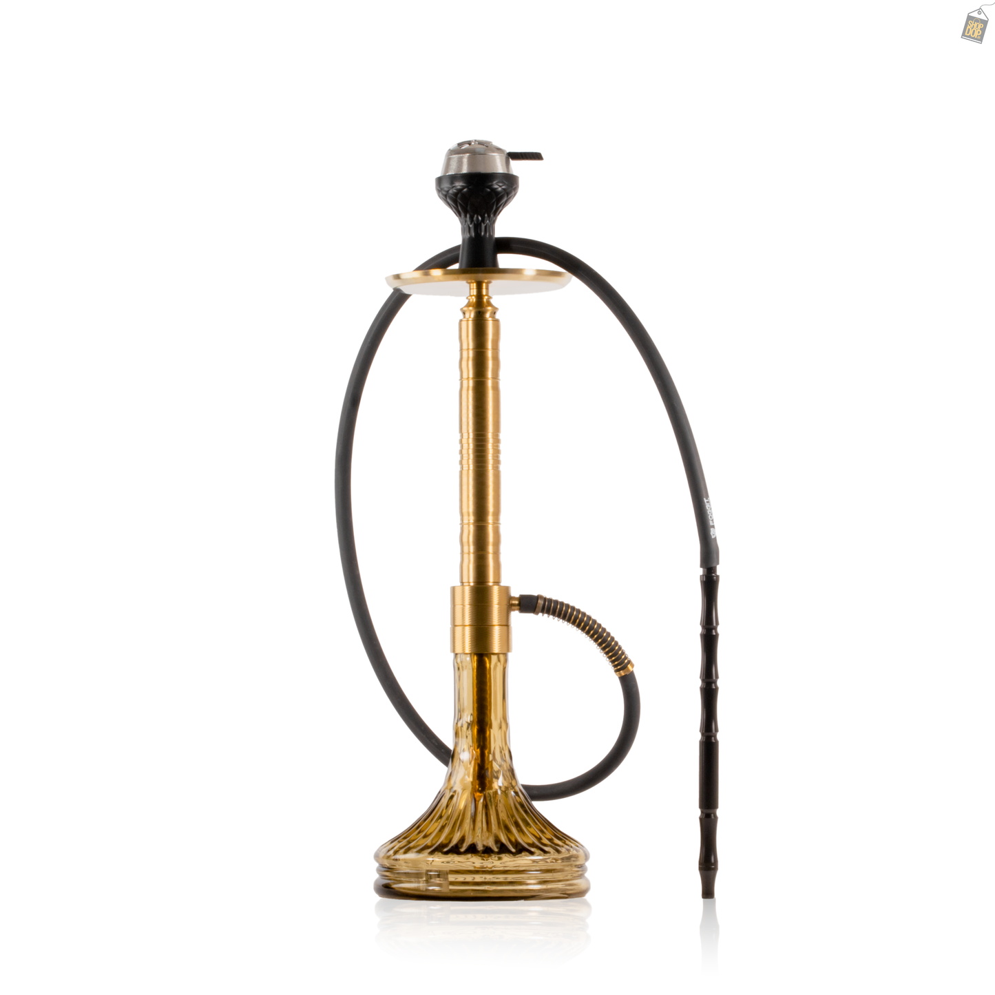 Attack Hookah with Bag - Gold Stem / Grey Base