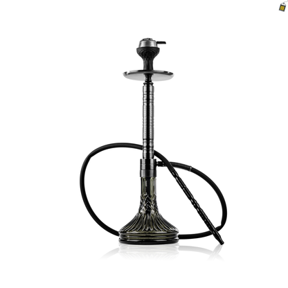 Attack Hookah with Bag - Gun Metal Stem / Emerald Green Base