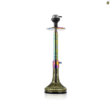 Attack Hookah with Bag -  Rainbow Stem / Green Base
