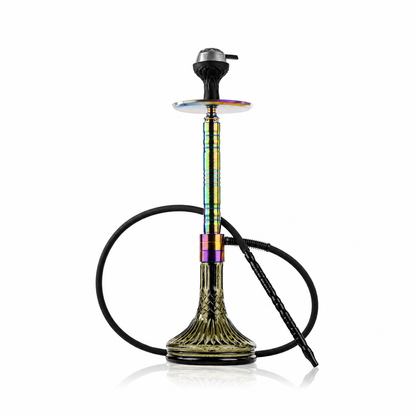 Attack Hookah with Bag -  Rainbow Stem / Green Base