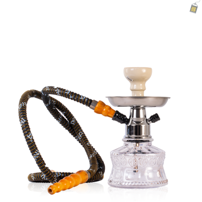 MYA Bacci Hookah - White Base / Black Stem (Black Pipe)