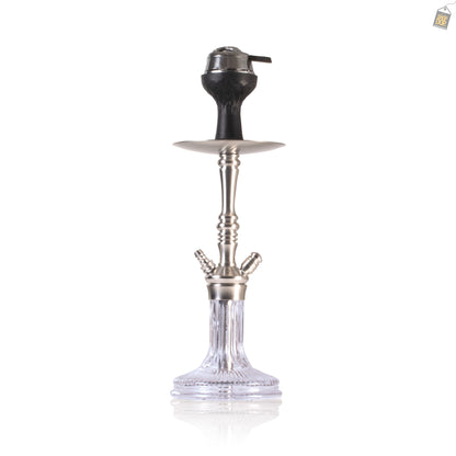 COCOYAYA Barcelona Hookah with Bag - Silver Stem / Transparent Base
