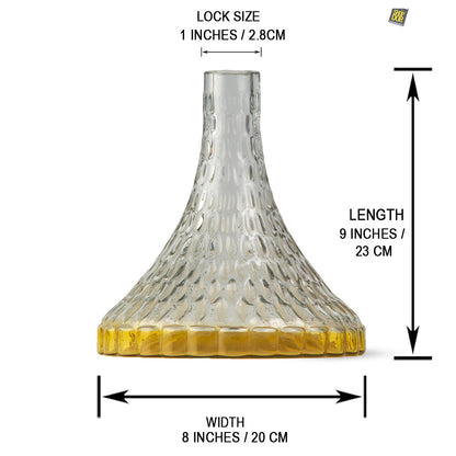 Glare Amber Hookah Glass Replacement Base Only (Without Lock)