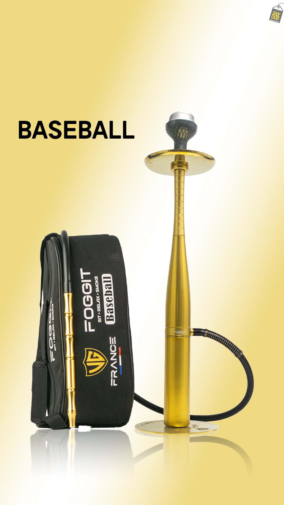 VG Baseball Hookah with Bag - Golden