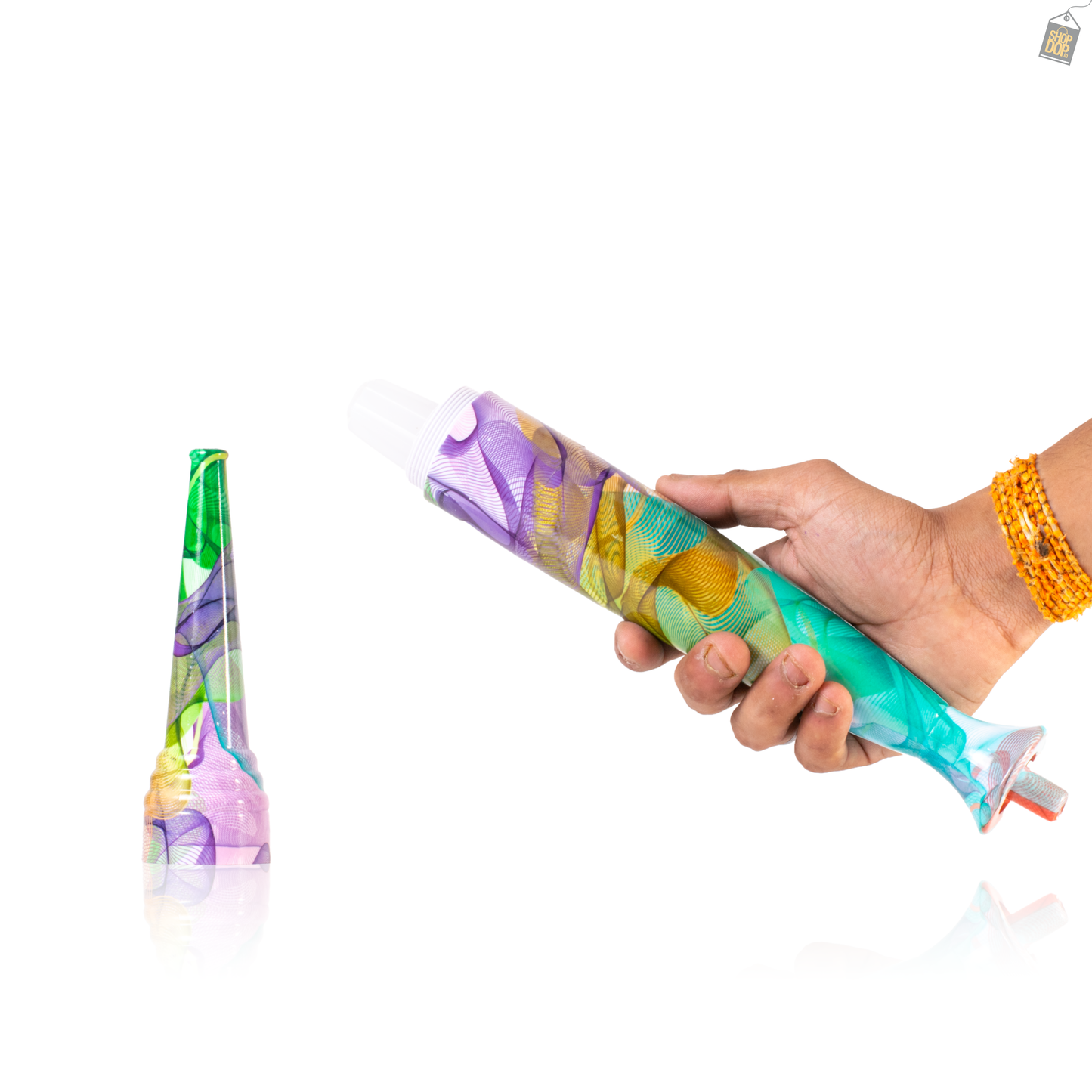 Big Bazooka Hookah Pipe Handle Only (Ice Chiller) - Green Print