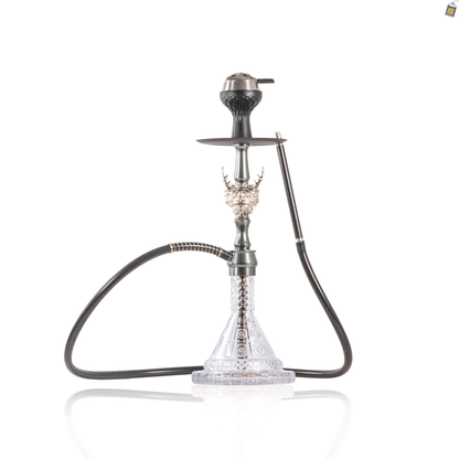 Beast Lord Hookah - Silver (Gun Metal Stem)