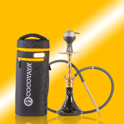 COCOYAYA Simba Hookah with Bag - Gold Stem / Black Base