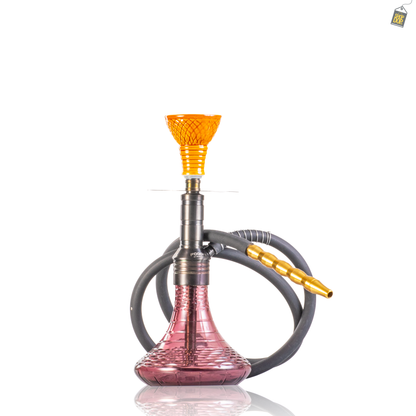 Noddy 007 Night Fire Hookah with Bag - Black Stem / Purple Vertigo Base