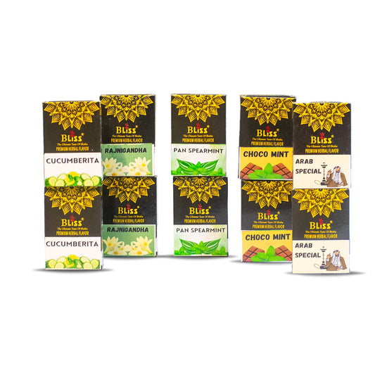 Combo - 10 Bliss Herbal Hookah Flavors Pack (50g Each)