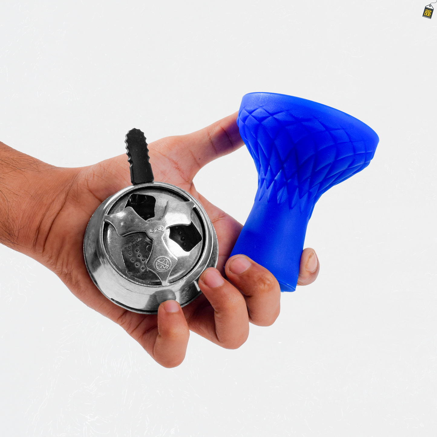 Blue Silicon Chillum + HMD Device Combo