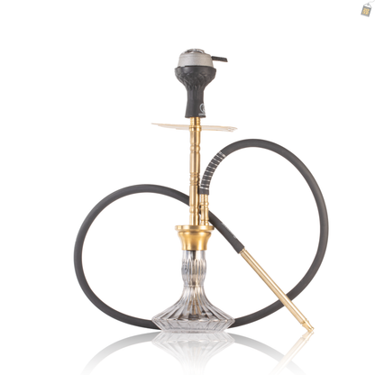 COCOYAYA Boro Bora Hookah with Bag - Gold Stem / Grey Base