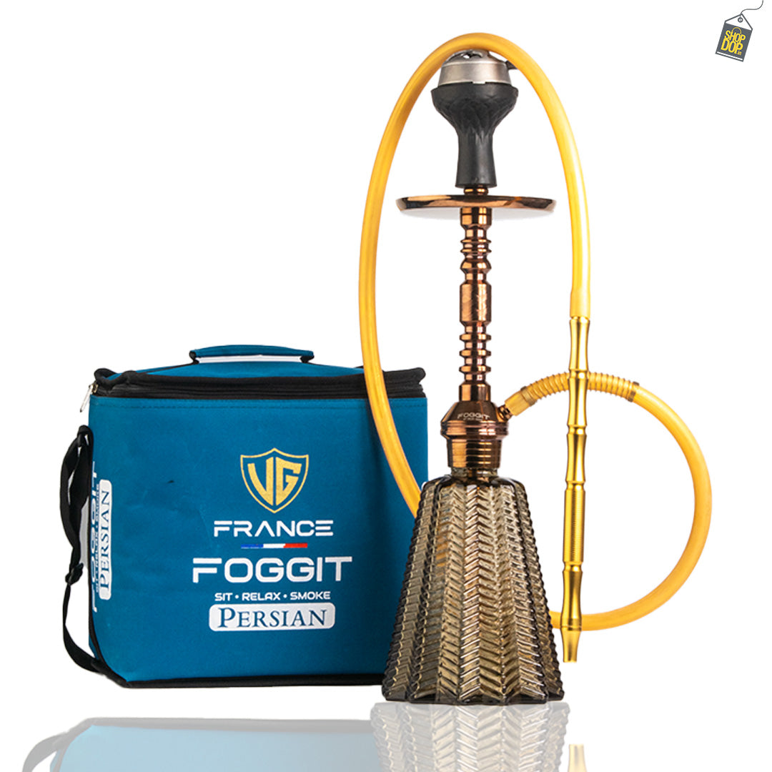 Persian Jewel Hookah with Bag - Bronze Stem / Grey Base